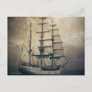 Nautical Ocean Sea Vintage Sailing sailboat Postcard