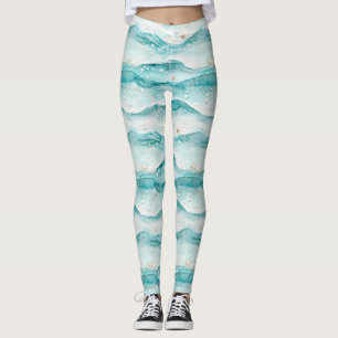 Nautical Ocean Seashell Pattern Leggings