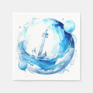 Nautical Ocean Theme Boy Baby Shower Napkin