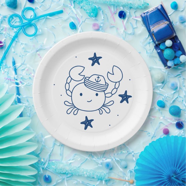 nautical ocean theme paper plate (Party)