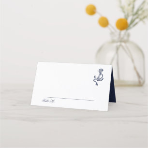 Nautical Oceanic classic navy Wedding Place Card