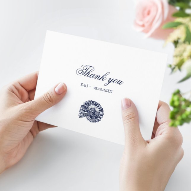 Nautical Oceanic dark navy "Thank you" Card (Creator Uploaded)