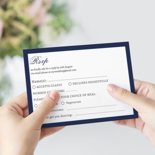 Nautical Oceanic dark navy Wedding Rsvp Card (Creator Uploaded)
