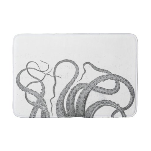 Image of Nautical octopus tentacles vintage kraken steampun Bath Mat