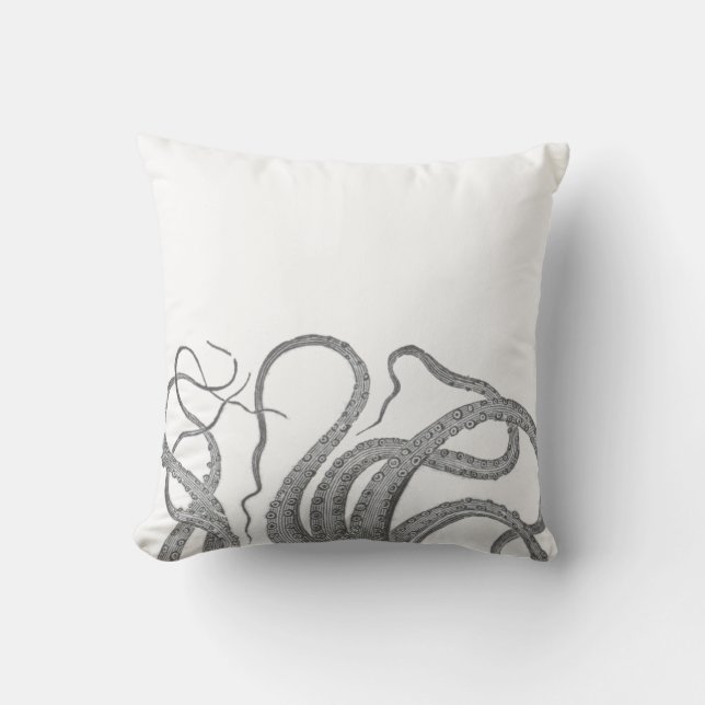 Nautical octopus tentacles vintage kraken steampun cushion (Front)