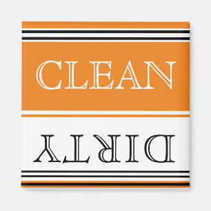 Nautical  Orange Dishwasher Dirty Clean Magnet