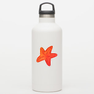 Nautical Orange Watercolor Sea Creature Starfish