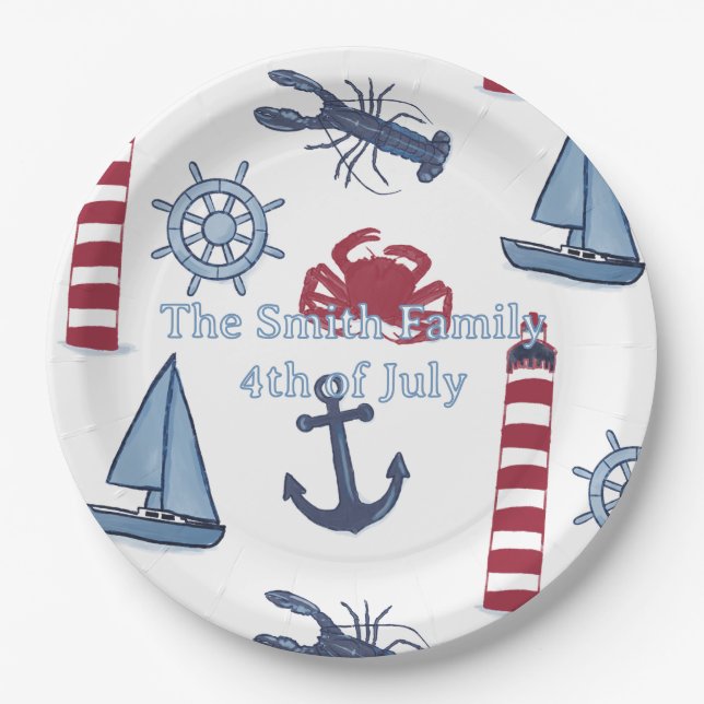 Nautical  paper plate (Front)