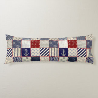 Nautical Patchwork Anchor Ship's Wheel Body Cushion