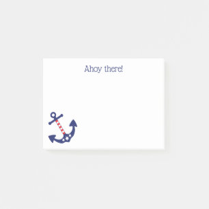 Nautical Patriotic Anchor Ahoy There 4 x 3 Post-it Notes