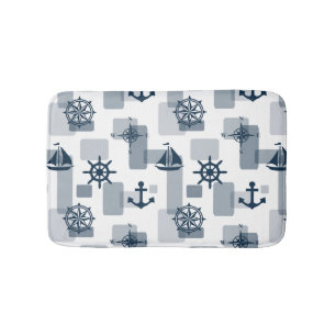 Nautical pattern bath mat