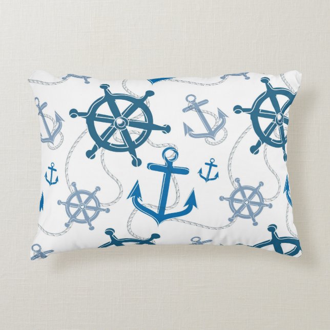 Nautical pattern decorative cushion (Front)
