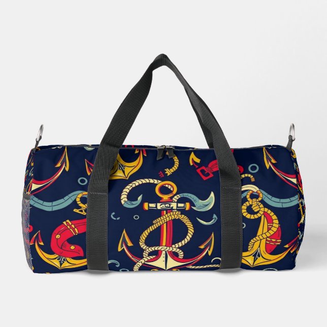Nautical Pattern Duffle Bag (Back)