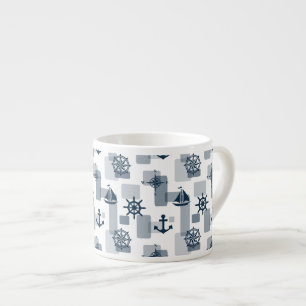 Nautical pattern espresso cup
