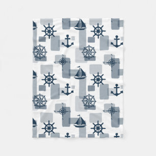 Nautical pattern fleece blanket