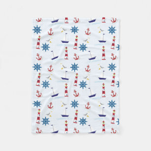 Nautical Pattern Fleece Blanket
