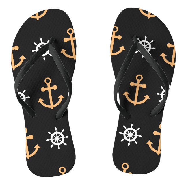 Nautical Pattern Flip Flops (Footbed)