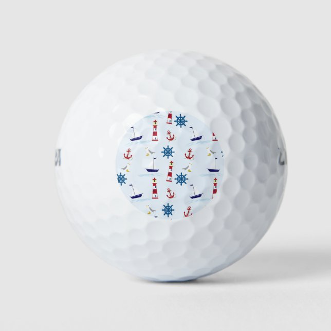 Nautical Pattern Golf Balls (Front)