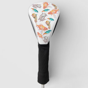 Nautical pattern golf head cover