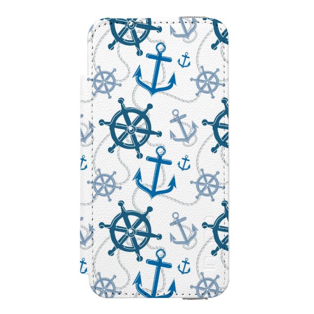 Nautical pattern incipio iPhone wallet case (Folio Front)