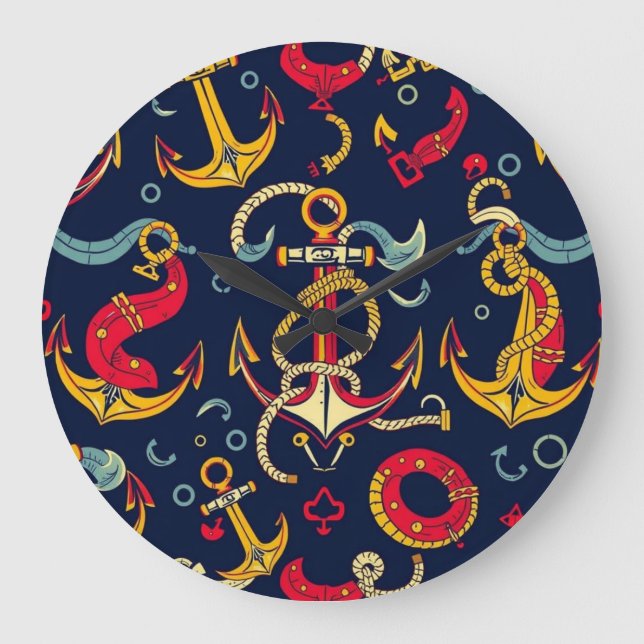 Nautical Pattern Large Clock (Front)