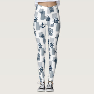 Nautical pattern leggings