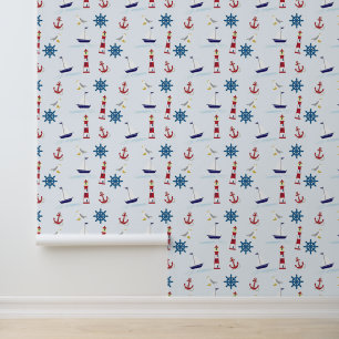 Nautical Pattern Maritime Wallpaper