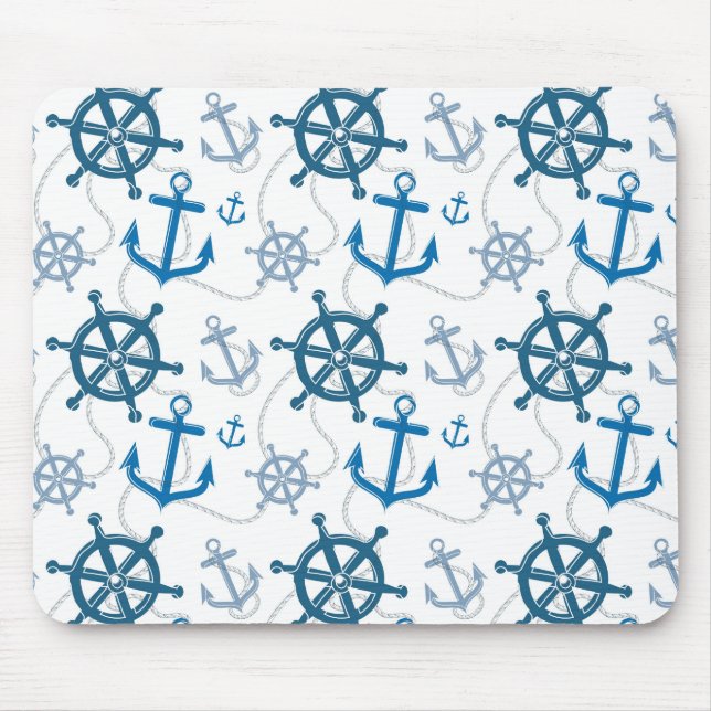 Nautical pattern mouse mat (Front)