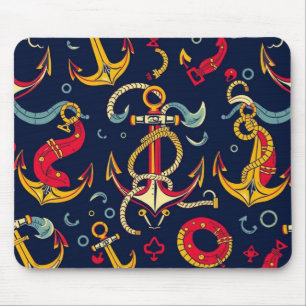 Nautical Pattern Mouse Mat