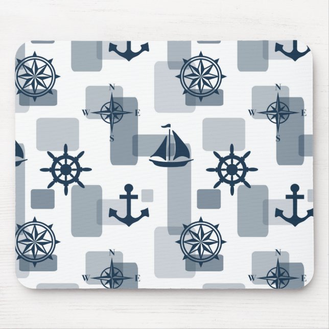 Nautical pattern mouse mat (Front)