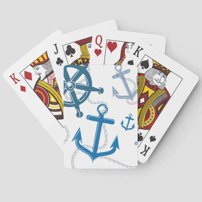 Nautical pattern playing cards (Back)