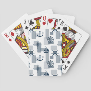 Nautical pattern playing cards