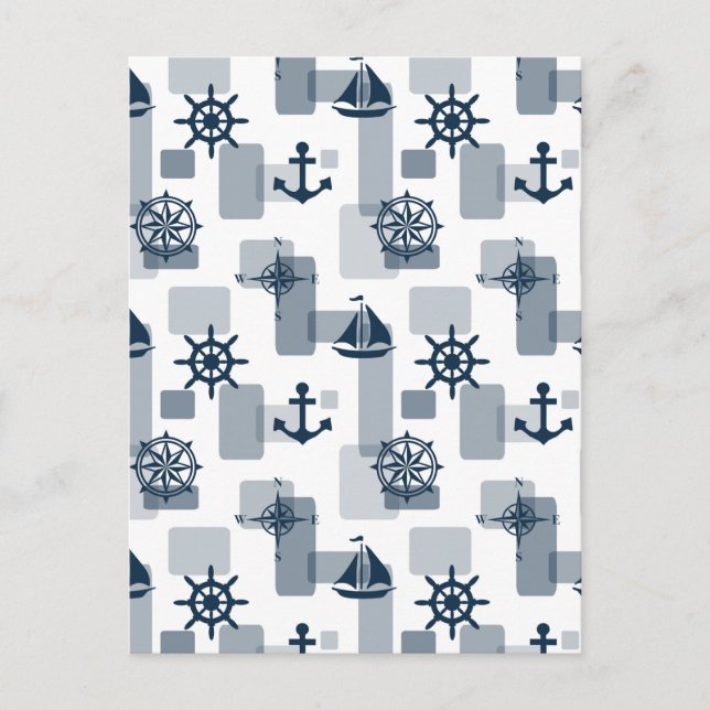 Nautical pattern postcard (Front)