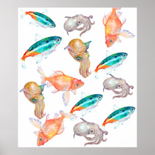 Nautical pattern poster