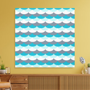 Nautical Pattern Seashells Canvas Print