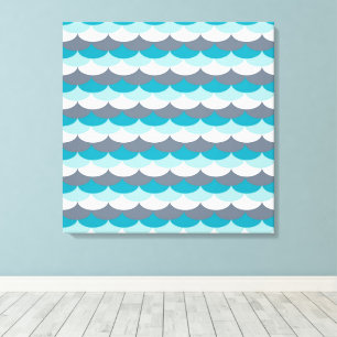 Nautical Pattern Seashells Canvas Print