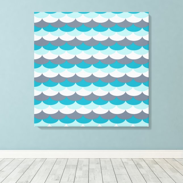 Nautical Pattern Seashells Canvas Print (Insitu(Wood Floor))