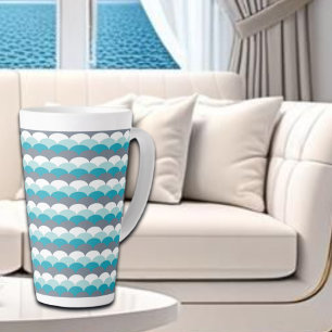 Nautical Pattern Seashells Latte Mug