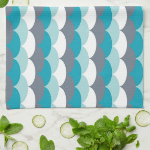 Nautical Pattern Seashells Tea Towel