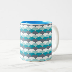 Nautical Pattern Seashells Two-Tone Coffee Mug