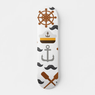 Nautical Pattern Skateboard