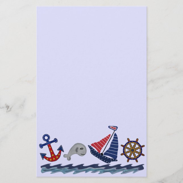 Nautical Pattern Stationery (Front)