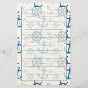 Nautical pattern stationery