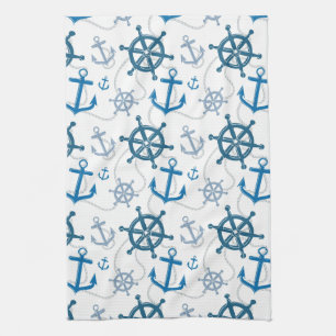 Nautical pattern tea towel