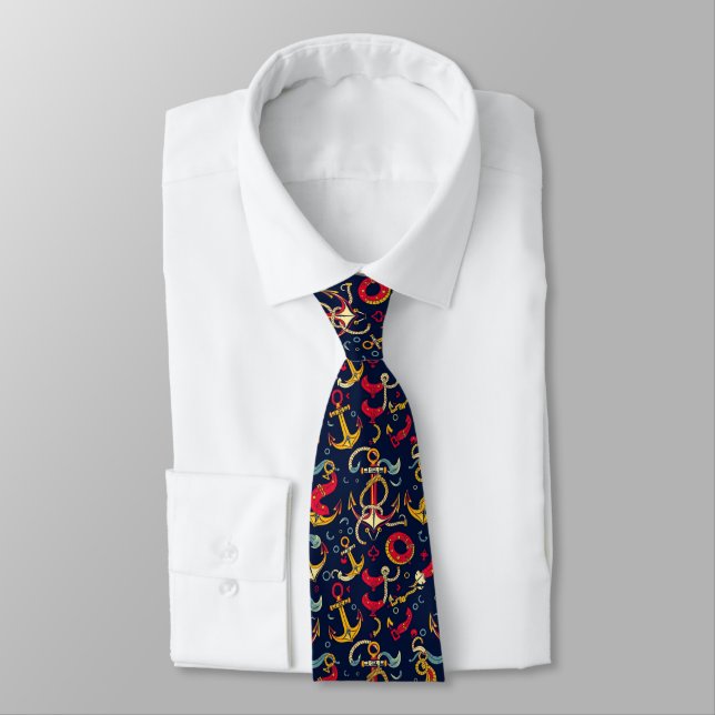 Nautical Pattern Tie (Tied)