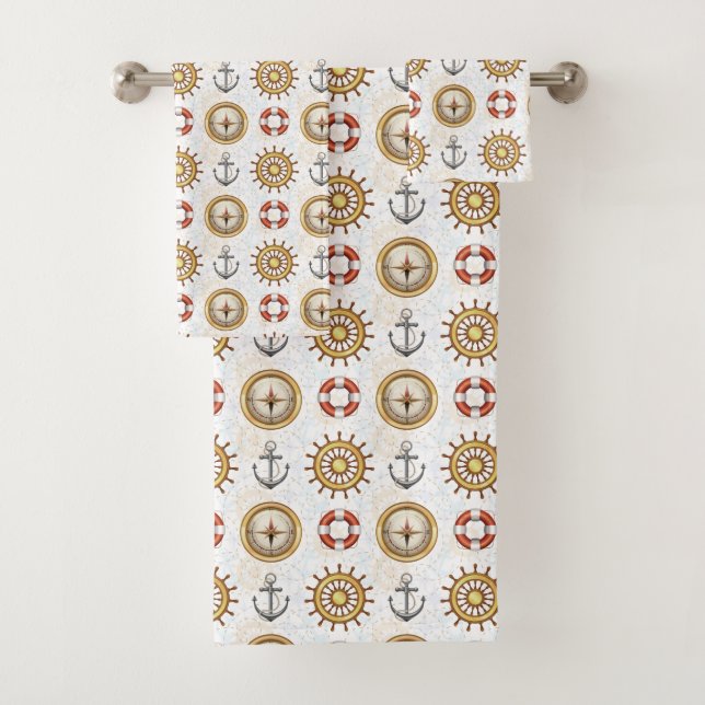 Nautical Pattern towel set (Insitu)