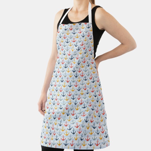 Nautical Pattern with Anchors Apron (Insitu)