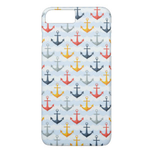 Nautical Pattern with Anchors iPhone 8 Plus/7 Plus Case