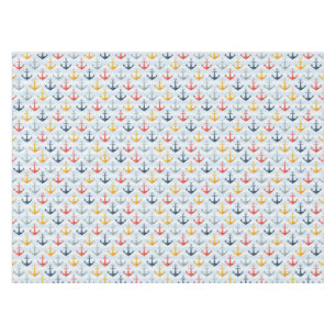 Nautical Pattern with Anchors Tablecloth