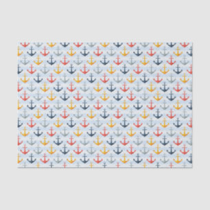 Nautical Pattern with Anchors Tissue Paper